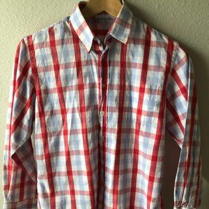 Pink plaid Papp d' Anjo dress shirt/collared button down shirt 12 years old boys